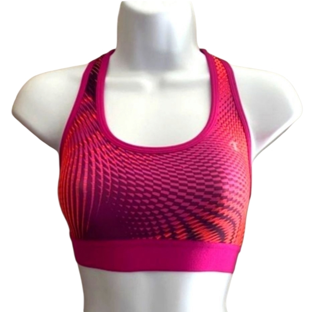 CHAMPION Racer Back Pink Orange Sports Bra Size Small